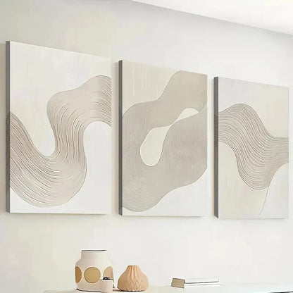 3pcs Modern Abstract Line Art Decor Wall Art Set Canvas Framed 60x90cm - High Quality Print 100% Australian Made Wall Canvas Ready to Hang