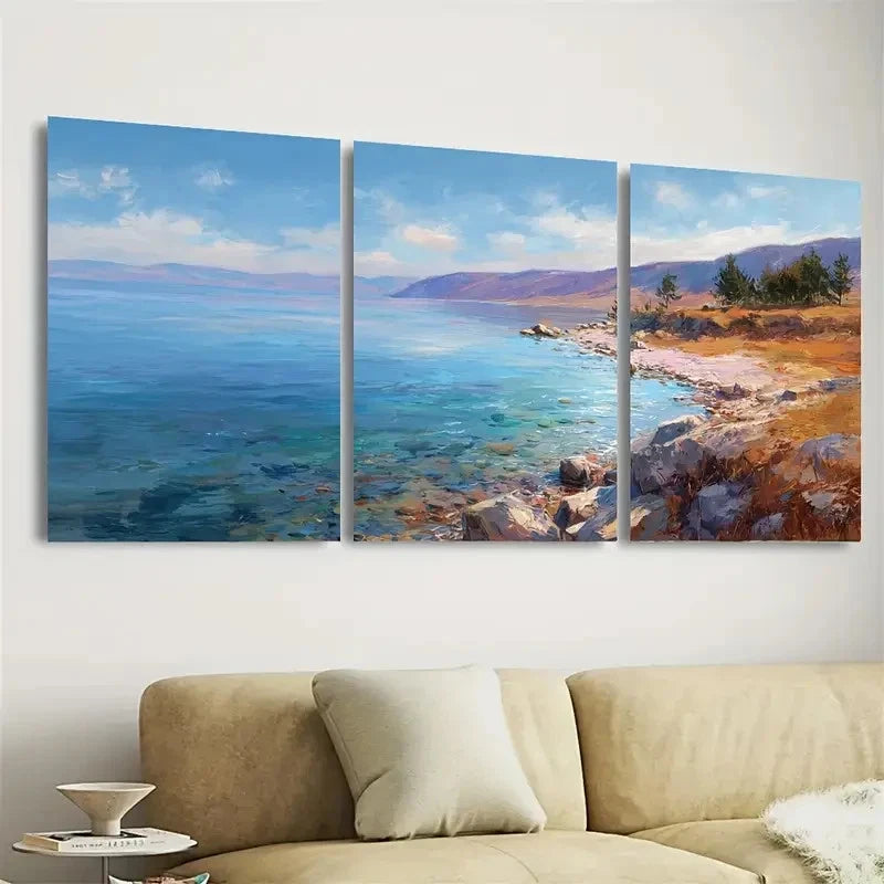 3pcs Ready-to-Hang Framed Landscape Wall Art Set Canvas Framed 60x90cm - High Quality Print 100% Australian Made Wall Canvas Ready to Hang