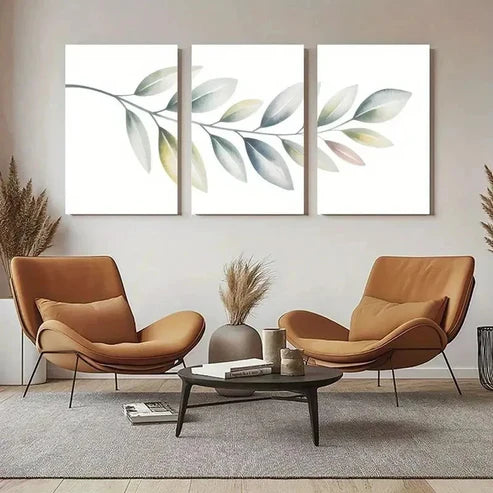 3pcs Eucalyptus Leaves Canvas Wall Art Canvas Unframed - High Quality Print 100% Australian Made Wall Canvas