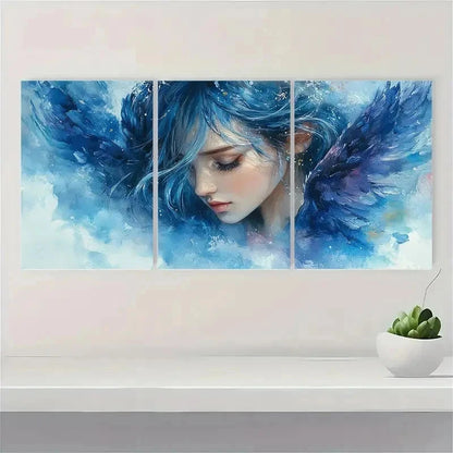 3pcs Girl Watercolor Painting Religious Art RI  Wall Art Set Canvas Framed 50x70cm - High Quality Print 100% Australian Made Wall Canvas Ready to Hang - Bella Home Decor