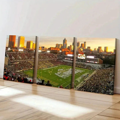 3pcs Rugby Match Football Stadium Scene Wall Art Set Canvas Framed 50x70cm - High Quality Print 100% Australian Made Wall Canvas Ready to Hang - Bella Home Decor