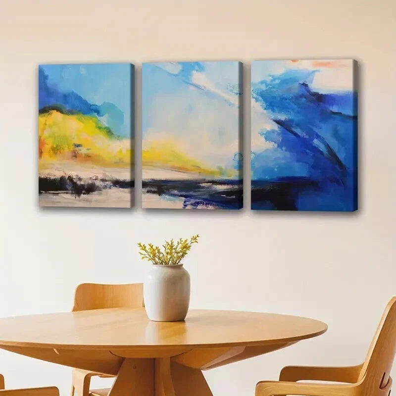 3pcs Colorful Abstract Landscape Modern Perfect Wall Art Set Canvas Framed 50x70cm - High Quality Print 100% Australian Made Wall Canvas Ready to Hang - Bella Home Decor