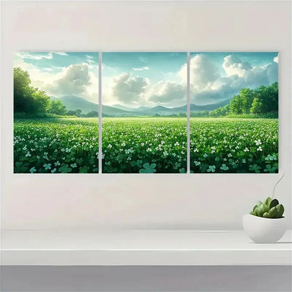 3pcs  Clover Watercolor Poster Meadow FJ  Wall Art Set Canvas Framed 40x60cm - High Quality Print 100% Australian Made Wall Canvas Ready to Hang - Bella Home Decor