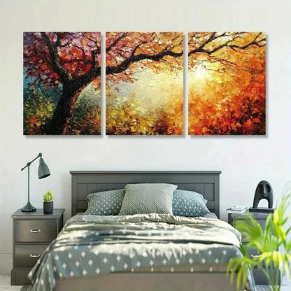 3pcs Dynamic Color Autumn Tree Wall Art Canvas Unframed - High Quality Print 100% Australian Made Wall Canvas