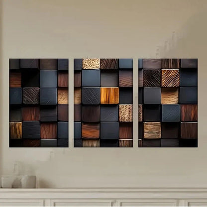 3pcs Wood wallpapers Wall Art Set Canvas Framed 40x60cm - High Quality Print 100% Australian Made Wall Canvas Ready to Hang - Bella Home Decor