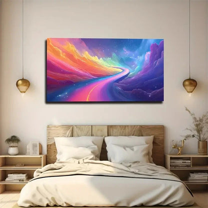 Colorful Path Abstract Wall Art Canvas Office Home Room Framed 120x60cm