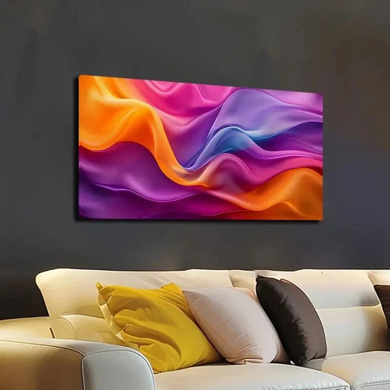 Vibrant Abstract Color Scheme Wall Art canvas office home room framed 120x60cm