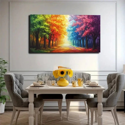 Dreamy Forest Deco Wall Art Canvas Office Home Room Framed 120x60cm