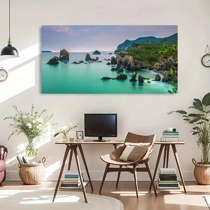 Stunning Natural Scenery Island Wall Art Canvas Office Home Room Framed 120x60cm