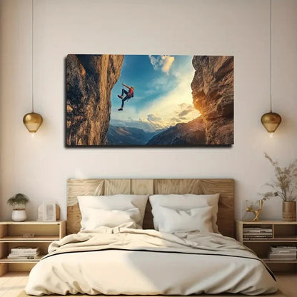 Climbing Extreme Sports Wall Art Canvas Office Home Room Framed 120x60cm