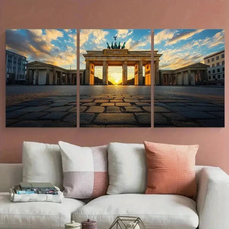 3pcs Vibrant German Landmark Decor Perfect Wall Art Canvas Framed 40x60cm - High Quality Print 100% Australian Made Wall Canvas Ready to Hang