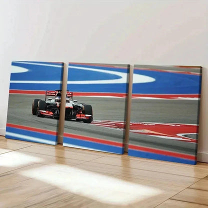 3pcs Formula 1 Racing Car Decoration Wall Art Set Canvas Framed 60x90cm - High Quality Print 100% Australian Made Wall Canvas Ready to Hang - Bella Home Decor