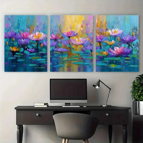 3pcs Hand-Painted Abstract Landscape Wall Art Canvas Unframed – High Quality Print 100% Australian Made Wall Canvas