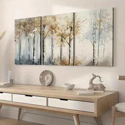 3pcs Artistic Forest Abstract Landscape Wall Art Set Canvas Unframed - High Quality Print 100% Australian Made Wall Canvas - Bella Home Decor