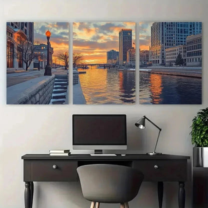 3pcs Retro Milwaukee Poster Set Vintage Perfect Wall Art Set Canvas Framed 50x70cm - High Quality Print 100% Australian Made Wall Canvas Ready to Hang