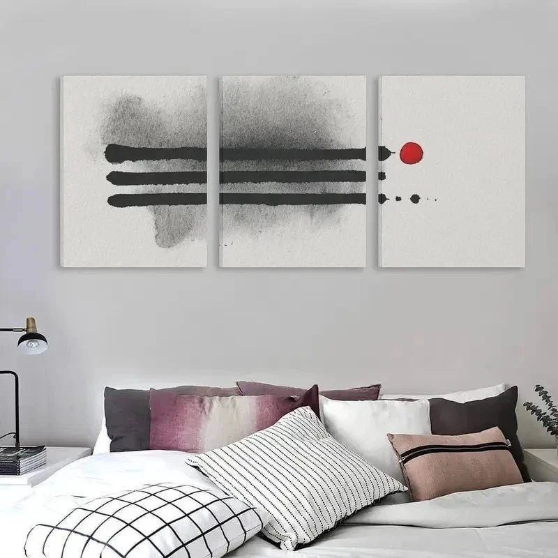 3pcs The Journey Of The White & Black Lines Wall Art Set Canvas Framed 40x60cm - High Quality Print 100% Australian Made Wall Canvas Ready to Hang
