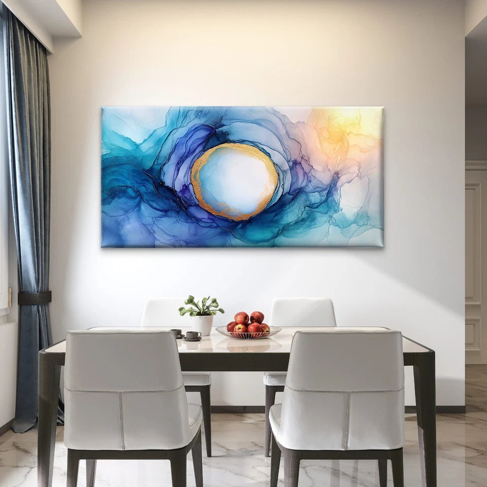 Alcohol Ink Abstract Wall Art Canvas Office Home Room Framed 120x60cm