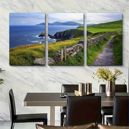 3pcs Dingle Peninsula Transform Your Perfect Wall Art Set Canvas Framed 60x90cm - High Quality Print 100% Australian Made Wall Canvas Ready to Hang - Bella Home Decor