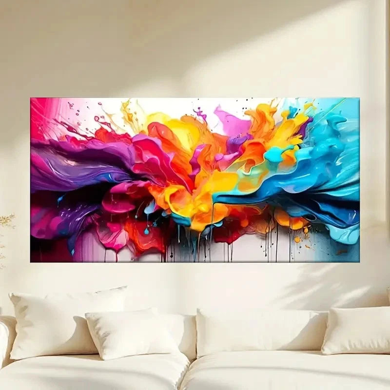 Colorful Explosion Abstract Wall Art Canvas Office Home Room Framed 120x60cm - Bella Home Decor