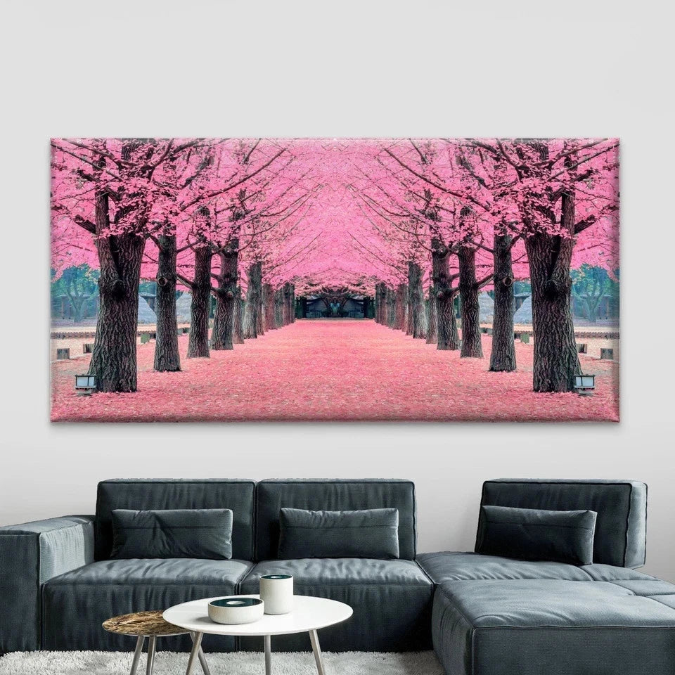Cherry Blossom in Tokyo Wall Art Canvas Office Home Room Framed 120x60cm
