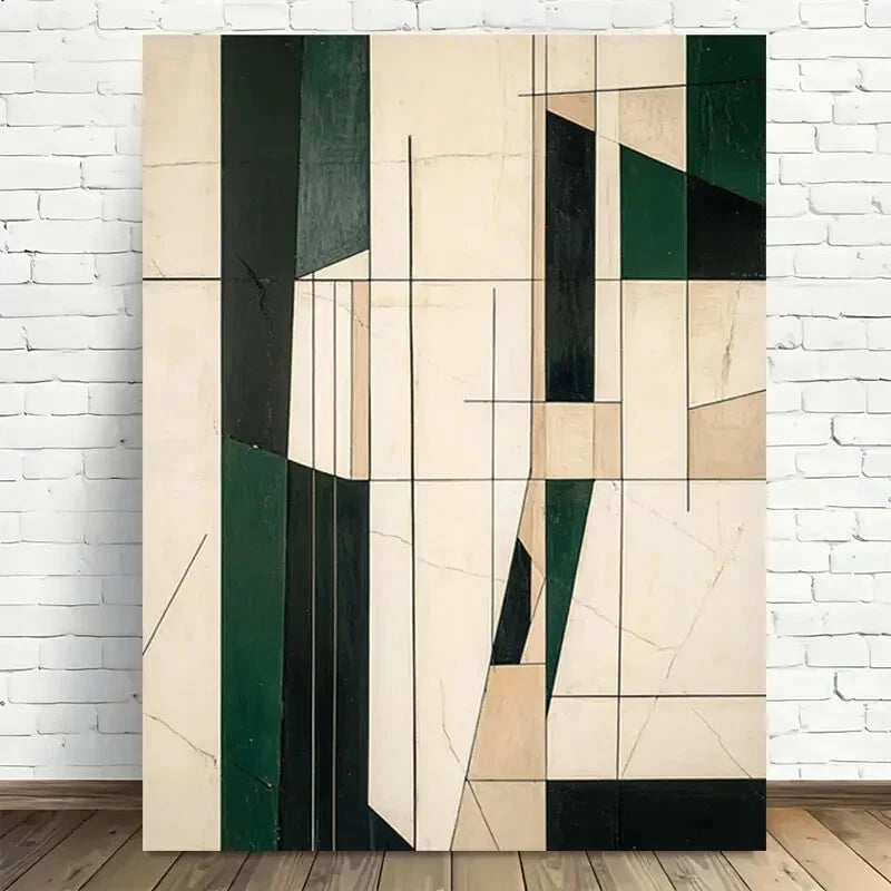 Beautiful Modern Abstract Geometric Painting 40x60cm Metal Print Ready to Hang - Bella Home Decor