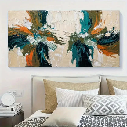 Vibrant Colorful Brushstroke Wall Art Canvas Office Home Room Framed 120x60cm