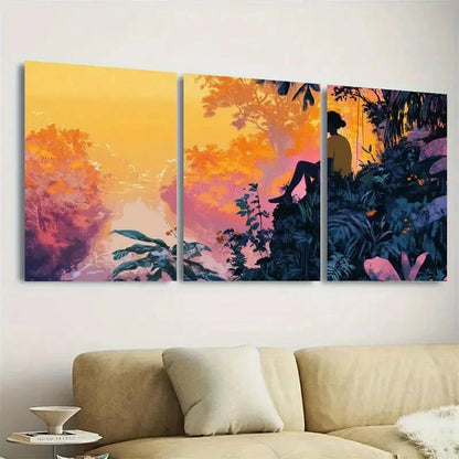 3pcs Serene Forest Wall Art Set Canvas Framed 40x60cm - High Quality Print 100% Australian Made Wall Canvas Ready to Hang
