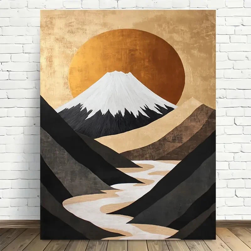 Beautiful Modern Abstract Landscape Painting 40x60cm Metal Print Ready to Hang - Bella Home Decor