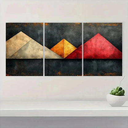 3pcs Home & Office, Black, Golden, Red BG    Wall Art Set Canvas Framed 40x60cm - High Quality Print 100% Australian Made Wall Canvas Ready to Hang
