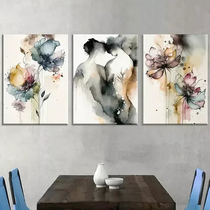 3pcs Modern Love Embraces Abstract Figure Art Set Canvas Unframed - High Quality Print 100% Australian Made Wall Canvas