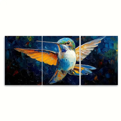 3pcs Hummingbird Bird Fine Art Animal f Wall Art Set Canvas Framed 40x60cm - High Quality Print 100% Australian Made Wall Canvas Ready to Hang