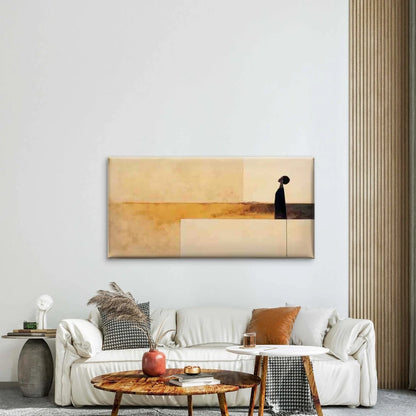 Abstract Beige Golden Brown Wall Art Canvas Office Home Room Framed 120x60cm - Bella Home Decor