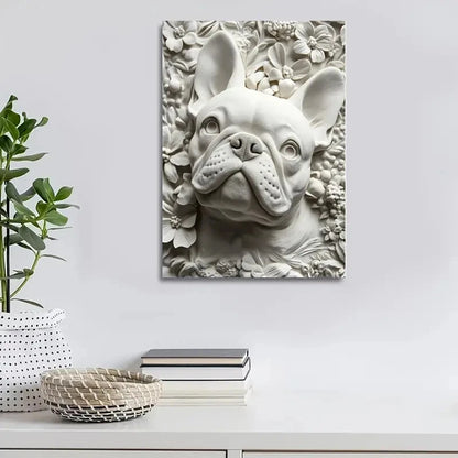 Beautiful Featuring a French Bulldog Painting 40x60cm Metal Print Ready to Hang - Bella Home Decor