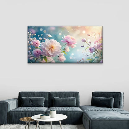 Beautiful Flowers Rose White Wall Art Canvas Office Home Room Framed 120x60cm