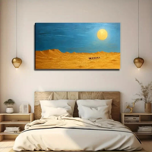 Camels In The Desert Wall Art Canvas Office Home Room Framed 120x60cm
