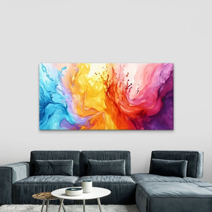 Abstract Dynamic Contrast Color Wall Art Canvas Office Home Room Framed 120x60cm
