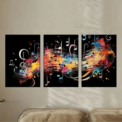 3pcs abstract music background Wall Art Set Canvas Framed 40x60cm - High Quality Print 100% Australian Made Wall Canvas Ready to Hang - Bella Home Decor