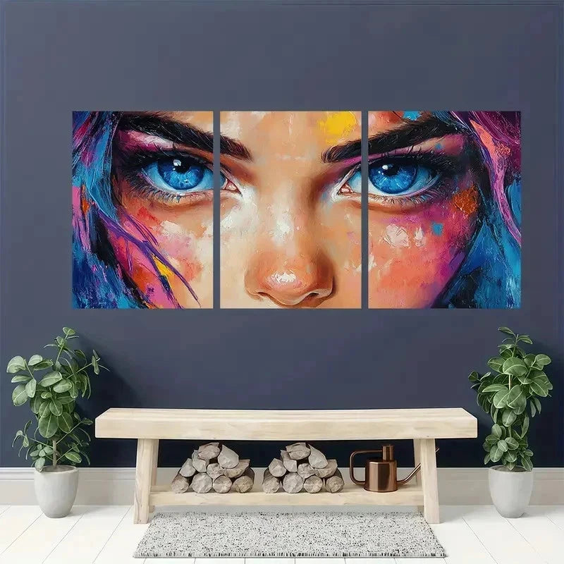 3pcs Abstract Colorful Woman Colorful Perfect Wall Art Set Canvas Framed 40x60cm - High Quality Print 100% Australian Made Wall Canvas Ready to Hang - Bella Home Decor