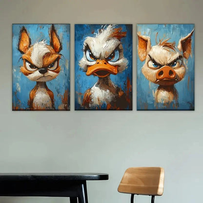 3pcs Birds in Various Colors And Expressions Wall Art Set Canvas Framed 60x90cm - High Quality Print 100% Australian Made Wall Canvas Ready to Hang - Bella Home Decor