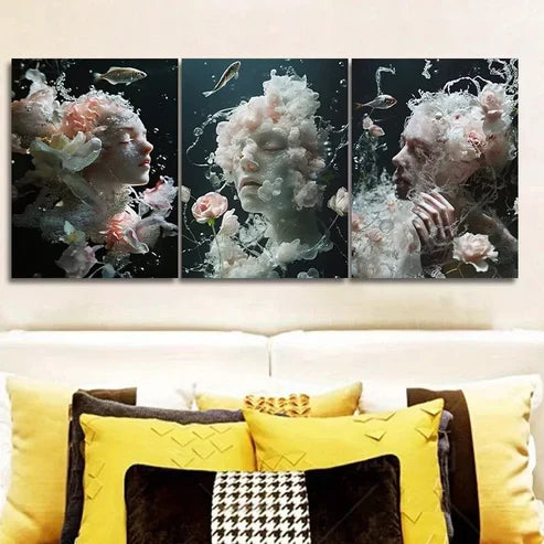 3 PCS Ethereal Figures Canvas Nature Wall Art Set Canvas Unframed - High Quality Print 100% Australian Made Wall Canvas - Bella Home Decor