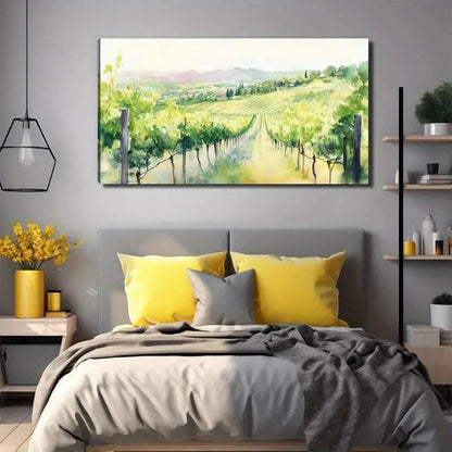 Green Plantation Wall Art Canvas Office Home Room Framed 120x60cm