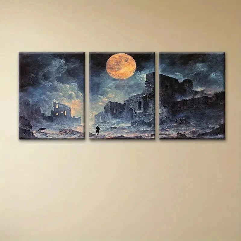 3pcs Design of The Land of The Lost Perfect Wall Art Set Canvas Framed 50x70cm - High Quality Print 100% Australian Made Wall Canvas Ready to Hang - Bella Home Decor