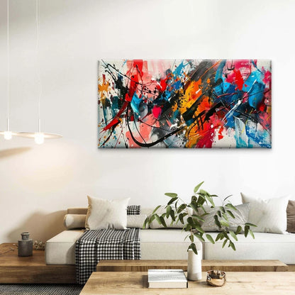 Vibrant Color Spray Wall Art Canvas Office Home Room Framed 120x60cm