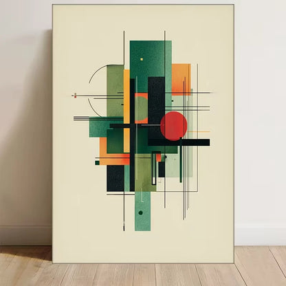 Bauhaus Exhibition Geometric Shapes  60x90cm Metal Print Ready to Hang