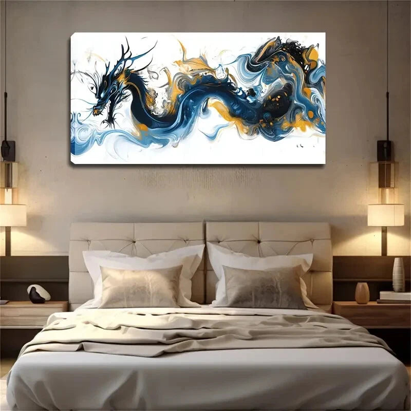 Golden Swirling Colors Vibrant Wall Art Canvas Office Home Room Framed 120x60cm - Bella Home Decor