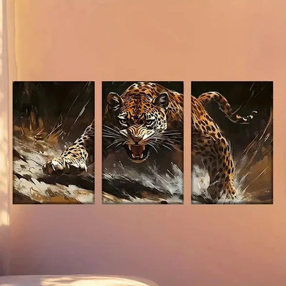 3pcs painting of a for JAGUAR Wall Art Set Canvas Framed 40x60cm - High Quality Print 100% Australian Made Wall Canvas Ready to Hang