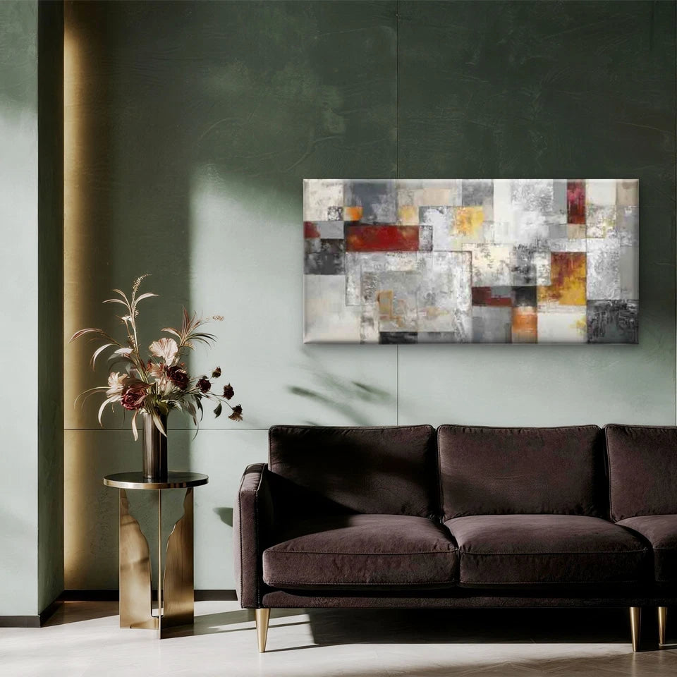 Abstract Design Trendy Colors Wall Art Canvas Office Home Room Framed 120x60cm - Bella Home Decor