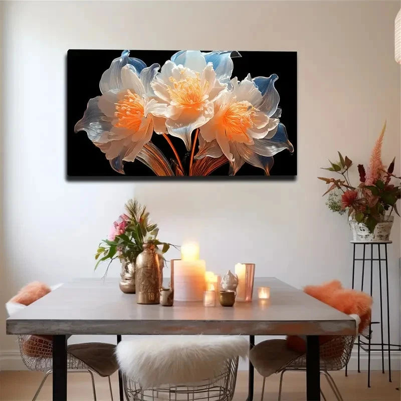Ball Of Crystal Clear Flowers Wall Art Canvas Office Home Room Framed 120x60cm