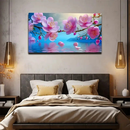Beautiful Blooming Peach Wall Art canvas office home room framed 120x60cm