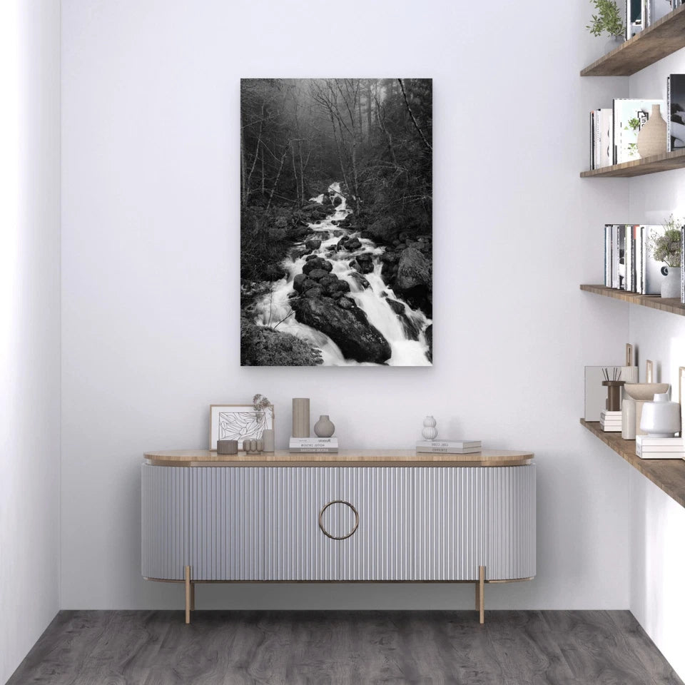 River In Forest Rocky Terrain 60x90cm Metal Print Ready to Hang